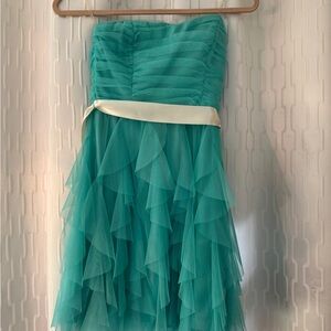 Holiday Teeze Me Turquoise Dress with Cream Accents- Size 5 (Juniors)